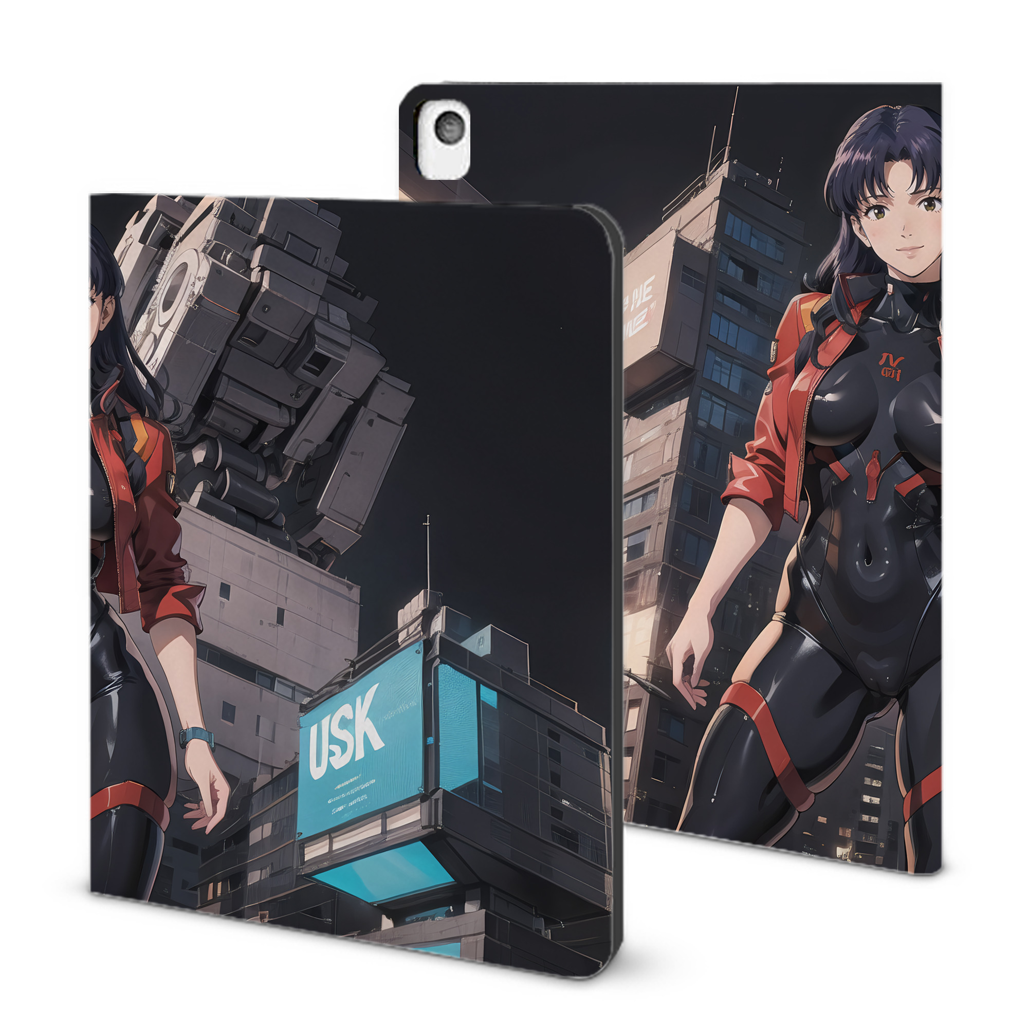 （画像用） EVA 新世紀エヴァンゲリオン IPadケース ペンホルダー付き ブックスタイルデザイン